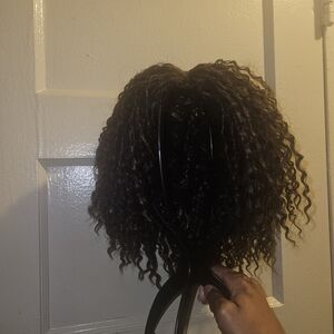 Natural Curly Synthetic Wig - Dark Brown